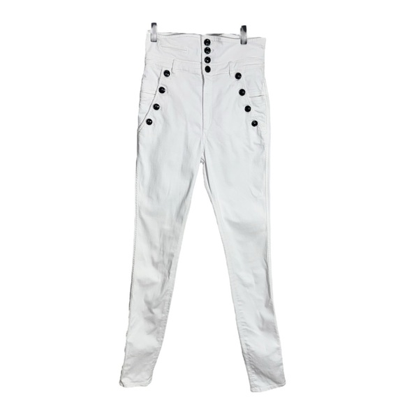 Isabel Marant Stretchy White High Waisted Napos Skinny Jeans Pants Size 38 - Picture 3 of 16